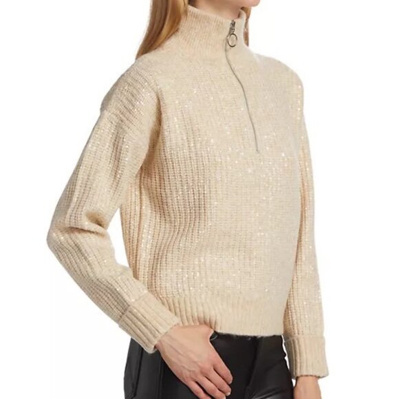 Design History  Sequin-Embroidered Quarter-Zip Sweater - Picture 4 of 9